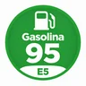 Logo verde de gasolina 95 E5 con un surtidor blanco