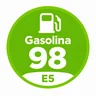 Logo verde de gasolina 98 E5 con un surtidor blanco